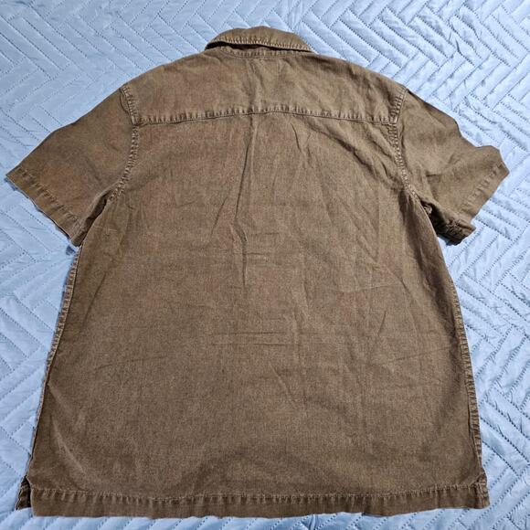 AG Adriano Goldschmied Brown Utilitarian Women's Linen Blend Shirt NWOT Size M - Picture 2 of 7